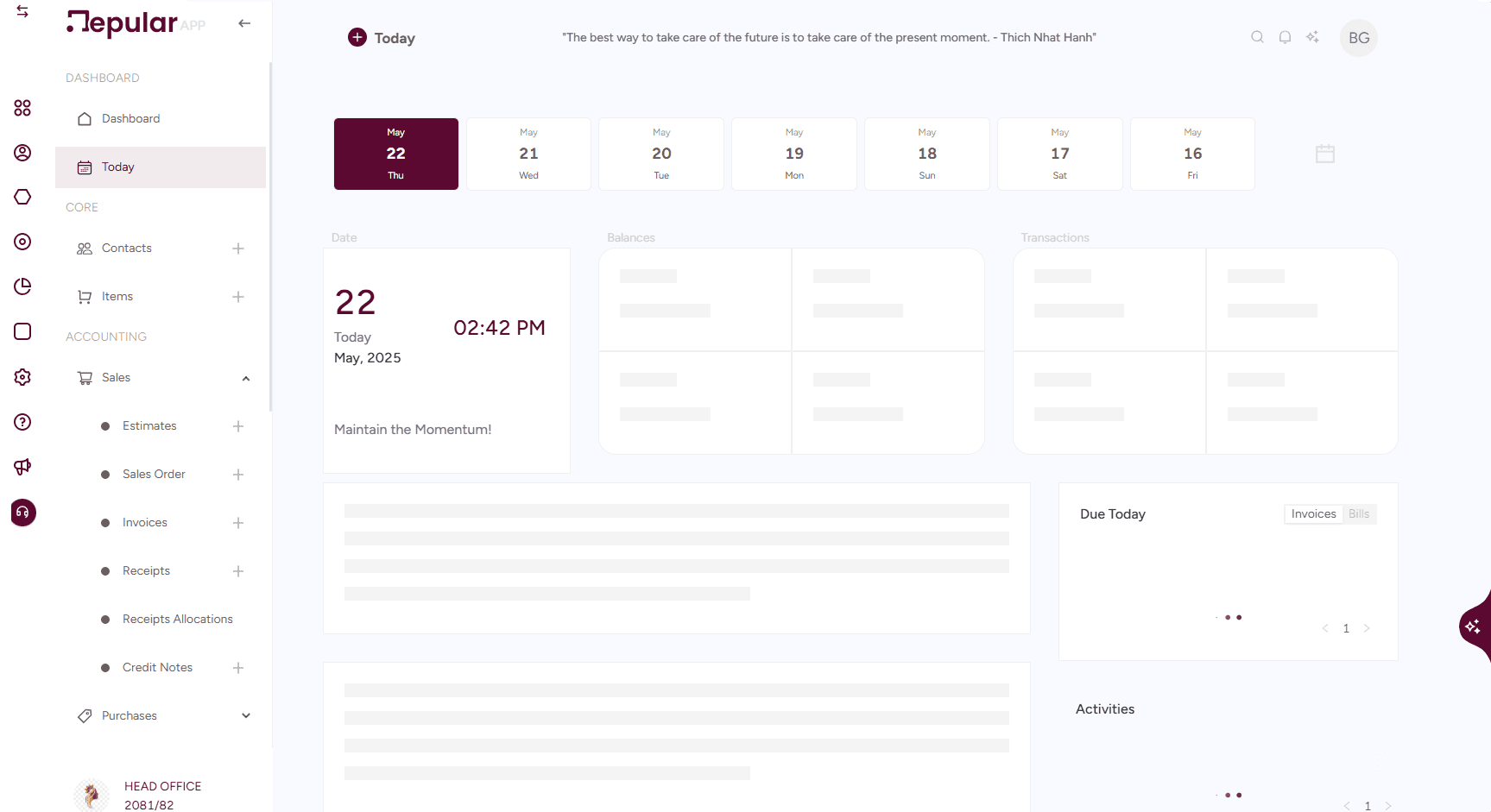 Nepular Dashboard Screenshot
